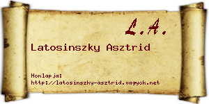 Latosinszky Asztrid névjegykártya